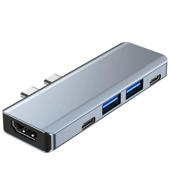 USB Type C-Hub כדי HDMI תואם-MST 4K USB C רכזת תחנת עגינה, מתאים Macbook Pro אוויר Apple Computer מתאם