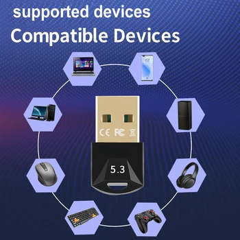 USB אלחוטי מתאם 3Mbps Plug and Play עבור שולחן העבודה במחשב עכבר אלחוטי Bluetooth תואם-5.3 משדר / מקלט