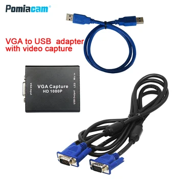 VGA USB מתאם ממיר של אודיו ווידאו צילום כרטיס 1080p כונן-בחינם גבוהה difinition התמונה quarity