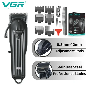 VGR שיער קליפר נטענת Crodless שיער גוזם שיער מכונת חיתוך מקצועית חשמלית מכונת גילוח עבור גברים V-282