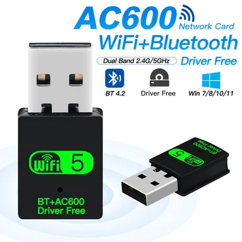 WiFi Bluetooth 4.2 מתאם אלחוטי Dual Band Wireless dongle Wifi USB למחשב שולחן עבודה נייד Wlan מקלט בשביל לנצח 7/8/10/11