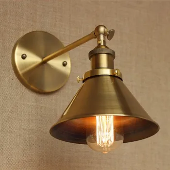 Wrount ברזל פליז משובח מנורת קיר אור על קפה בחדר אדיסון פמוט קיר Arandela באמריקה לופט בסגנון תעשייתי