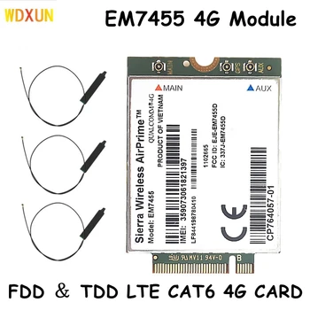 WWAN EM7455 LTE 4G NGFF מודול FDD/TDD-LTE 4G Cat6 Gobi6000 עבור מחשב נייד 300Mbps
