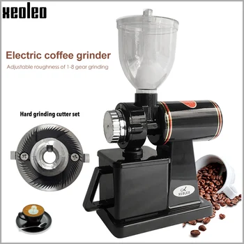 Xeoleo חשמלי מטחנת קפה 600N טחנת קפה, מכונת קפה, מטחנה, מכונת שטוח קוצים מכונת השחזה 100W אדום/שחור