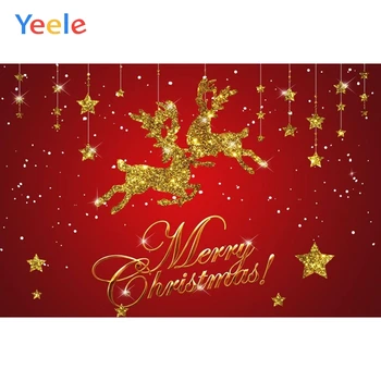Yeele חג מולד קישוט אייל נצנצים זהב כוכבים החורף צילומי רקע Photocall צילום רקע על התמונה