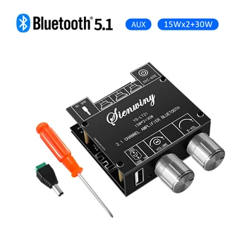 YS-LT21 Bluetooth דיגיטלי לוח מגבר מודול 2.1 סטריאו דו-ערוצי 15W+15W+30W עם גבוה ונמוך טון תמיכה APP