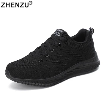ZHENZU חדש גודל 35-42 נשים קל משקל שחור נעלי ספורט תחת כיפת השמיים לנשימה רשת נעלי ריצה נעלי ספורט נעליים deportivos