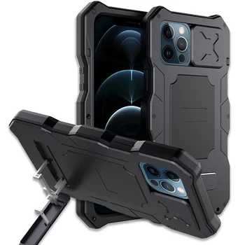 ZSHOW יוקרה מתכת שריון מקרה עבור iPhone של אפל 14 13 12 Pro מקס מקרה 360° מלא Shockproof הגנת מצלמה חלון סוגר הכיסוי
