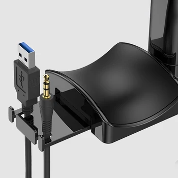 אוזניות סוגר סיבוב רכוב PC Gaming Headset להציג מחזיק מעמד תחת השולחן אוזניות קולב הוק עם יציאות USB Hub