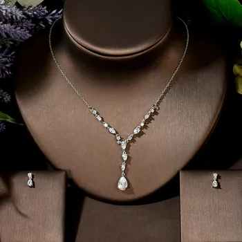 אופנה פשוט קסם גיאומטריות תכשיטים מתכוונן AAA מעוקב זירקון חתונה תכשיטים מגדיר עבור המאהב כלות תכשיטים מסיבת GiftN-234