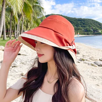 אופנה קשת דלי כובע לנשים בחופשת הקיץ השמש כובעים חיצונית מקרית כובע רחב דייג כובע UV הוכחה הגנה מהשמש כובע 2022
