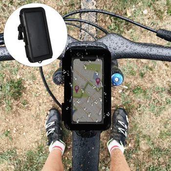 אופניים מחזיק טלפון נייד בעל בעל אופנוע תא לעמוד רכיבה על אופניים עמיד למים סוגר ניווט פלסטיק