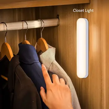 אורות Cabinet עם חיישן תנועה תאורת לילה נטענת USB מגנטי מנורת לילה עבור ארון מטבח, ארון בגדים, ארון מנורות