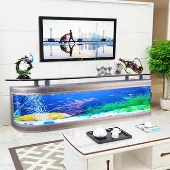 אירופה אקווריום אקווריום טלוויזיה ארון אקולוגי מים שינוי רצפת זכוכית מסוג בר ביתי בסלון שולחן קפה