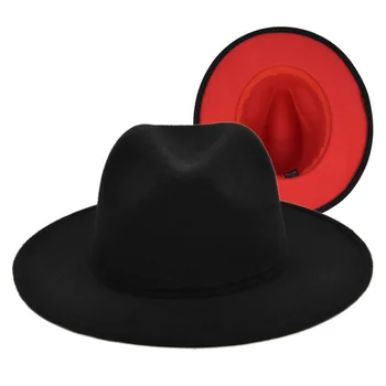 אמזון Patriciajanssen.be חוצה גבולות-דו צדדי כובע צמר כובע פדורה רטרו שחור צמר כובע קאובוי כובע