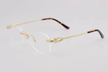 אנשי עסקים של משקפיים אופנה של נשים משקפי קריאה מסגרת טיטניום ללא שוליים מלבני קלאסי מותג יוקרה CT0290O