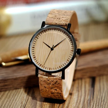 בובו ציפור עץ שעונים גברים שעם רצועה עץ גברים Quarzt שעון לגבר שעון דק במיוחד שעונים שעוני יד Relogio