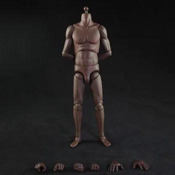 במלאי HAOYU צעצועים T01 1/6 מידה זכר חייל סופר גמיש עור כהה ספורטאי גוף מודל 12 ס 