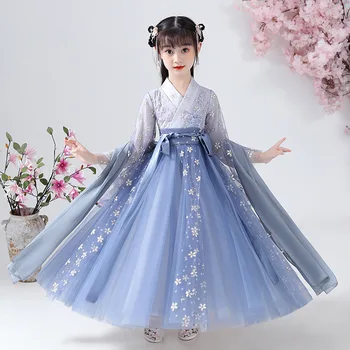 בנות Hanfu Ru חצאית העתיקה תחפושת פיה אלגנטי הרעלה של ילדים טאנג חליפה בסגנון סיני עתיק סגנון שמלת ילדה הקיץ
