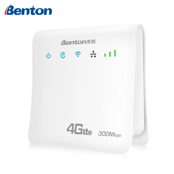 בנטון פתחה 4G-LTE, Wifi נתב 300Mbps הביתה אלחוטית CPE מודם Sim ללא הגבלה עם אנטנה כפולה Netwrok Wan/Lan Port