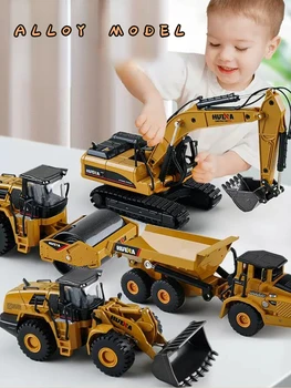 בקנה מידה 1/50 Diecast סגסוגת החופר מכונית צעצוע לילדים בנים הנדסה משאית צעצועים מלגזה קריין משאית צעצועים של ילדים מתנה