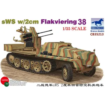 ברונקו CB35213 1/35 גרמנית sWS w/2 סנטימטר Flakviering 38 - מודל בקנה מידה קיט