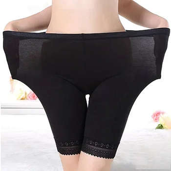 בתוספת גודל בטיחות מכנסיים מכנסי קיץ סקסי תחרה גבוהה המותניים אלסטי Underskirt נגד שפשוף בוקסר לנשים מודלי בטיחות קצרים.