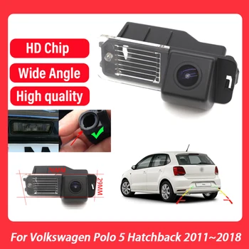 גיבוי מצלמה אחורית באיכות HD CCD עמיד למים עבור פולקסווגן פולו 5 Hatchback 2011~2014 2015 2016 2017 2018 רישוי המצלמה