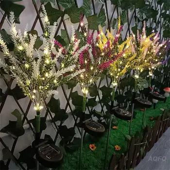 גינה חיצונית נורות LED סולארית לבנדר חיצוני חצר קישוט LED סימולציה גן הדשא עם אווירה רומנטית אורות