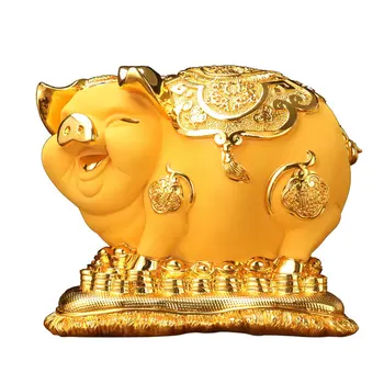 גלגל המזלות הזהב חזיר קופת החיסכון שרף קישוטים ואביזרים הסלון, חדר השינה קישוטי כסף מזל מתנות הביתה מלאכת יד