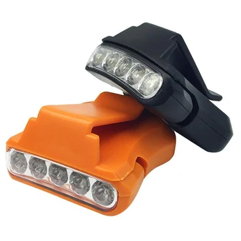 דיג לילה 5 LED קאפ אור פנס פנס ראש פנס ראש כובע קליפ על דייג אור מנורה עבור פעילויות חוצות