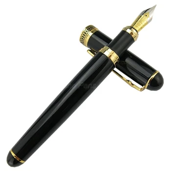 דיוק D2 מקצועי עט נובע בינוני החוד שחור חבית עיטורי זהב ציוד משרדי כלי כתיבה עט מתנה