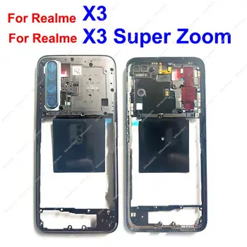 האמצעי מסגרת דיור עבור Realme X3 X3Super זום 5G RMX2142 2081 2085 התיכון מסגרת לוח עם NFC הצד כפתור עדשה מסגרת כיסוי