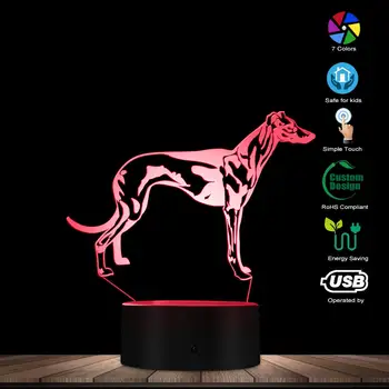 הונגריה ויסלה הכלב 3D LED לילה אור כלב גזעי שינוי צבע מנורת שולחן דקורטיבית-תאורה גור ישנוני אור כלבים מתנה