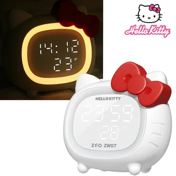 הלו קיטי Bluetooth רמקול שעון מעורר תלמיד קישוט חדר השינה ילד חכם שעון מעורר ילדה טעינת USB LED מנורת הלילה