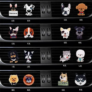 המכונית לשקע אוויר ארומתרפיה קליפ עיצוב פנים בעלי חיים קריקטורה חמוד כלב בולדוג לוח אקריליק אוטומטי מוצרים ואביזרים