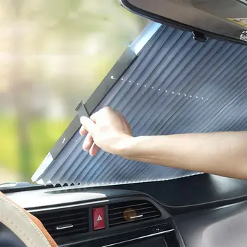 המכונית שמשיה לכסות UV מגן אוטומטי חלון מכסה הקיץ אוטומטי הפנים המחוונים שמשיות לכסות 46cm השמשה Accessori F7Q5