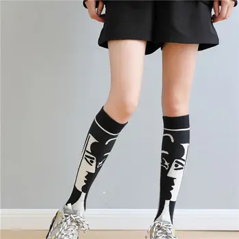 המכללה סגנון jk לוליטה נשים סתיו חורף הדפסה נשים גרבי כותנה עגל גרביים יהלום גרביים גרביים.