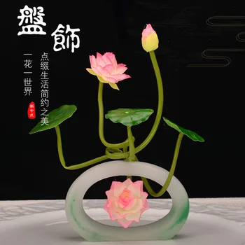 המלון תצוגת צלחת פרחים דקורטיבי יצירתי מסעדה צלחת קישוט פריחת שזיף סיני צלחת קישוט סוף פתוח