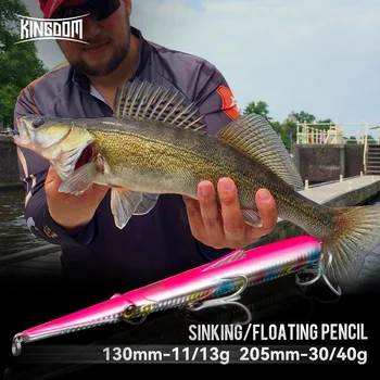 הממלכה סגנון מחט פיתוי דיג שוקע עיפרון 205mm 130mm Stickbait עיפרון קשה פיתיונות פעולה טוב Wobblers לדיג פתיונות
