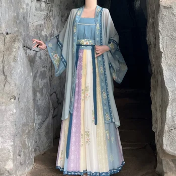 הסגנון הסיני המסורתי Hanfu תחפושת נשים אלגנטי עתיק השמלה מזרחי שמלת נסיכה אלגנטיות שושלת סונג לרקוד ללבוש.