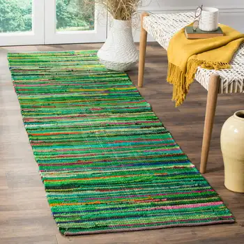 השטיח RAR240E Handwoven ירוקה / מולטי השטיח מטבח, מחצלות על הרצפה חמוד עיצוב הבית טומי חתול השטיח Kuromi חדר אביזרים לגברים לון
