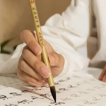 זאב שיער מברשת ציור סיני דק מיוחד קליגרפיה עט קטן רגיל התסריט הכתוב העתקה מברשת Calligraphie