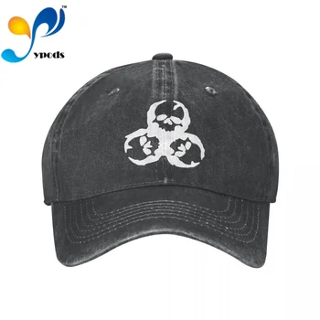 זומבי הגולגולת Biohazard התפרצות הליכה צוות הדפס ג ' ינס כובע בייסבול כובעי Snapback כובע על גברים, נשים, כובעי Casquette