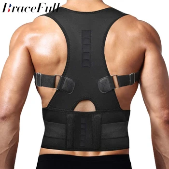 חגורת גב ליציבה תיקונים,מגנטי תמיכה הצוואר לכתף העליונה והתחתונה הקלה כאבי גב,יציבה brace בעמוד השדרה המותני