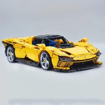 חדש KingBlocks 8787 תואם 42143 צהוב שחור אדום פרארי SP3 בניית מודל בלוקים לבנים פאזל מכונית צעצוע עבור הילד מתנות