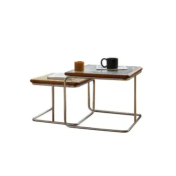 חדש תוספות בסגנון ביתי בסלון תה שולחן מודרני פשוט גפן תה שולחן נירוסטה תה השולחן