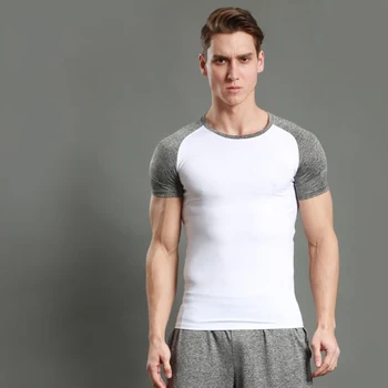 חולצת הטריקו של הגברים ייבוש מהיר חולצות כושר כושר ריצה לגברים חולצות חולצות עם שרוול קצר ספורט אימון