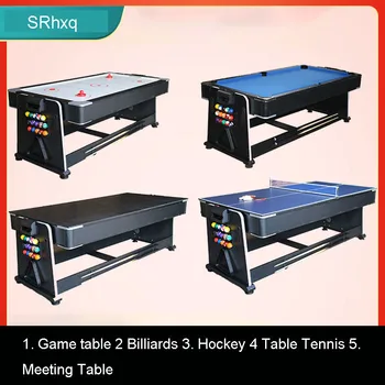 חם למכור 4-in-1 multi-functional משחק שולחן, ביליארד, הוקי קרח, טניס שולחן ישיבות שולחן משלוח חינם
