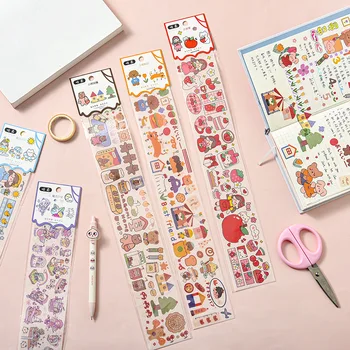 חמוד Cartton רעיונות DIY מדבקות דקורטיביות יומן יומן נייר Washi על מלאכת אמנות מחברת אלבום מתנה אריזה